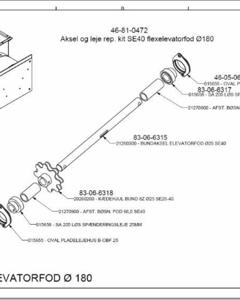 Shaft and bearing rep. kit, flexfoot SE40 D180 M&M